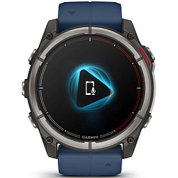 Умные часы Garmin Quatix 8 51mm AMOLED Sapphire, титановые с синим ремешком, (010-02905-91) - фото 7