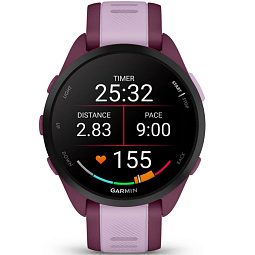 Умные часы Garmin Forerunner 165 Music, лиловый c малиновым ремешком (010-02863-33) - фото 2