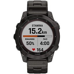Умные часы Garmin FENIX 7 Sapphire Solar титановый угольно-серый DLC с угольно-серым титановым DLC браслетом (010-02540-39) - фото 5