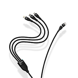 Кабель Baseus USB-C - Lightning/microUSB/USB-C 100W, 3.5 A, 1.5 м, черный (P103118000112-00) - фото 2