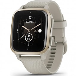 Умные часы Garmin Venu Sq 2 Music Edition, серый с безелем цвета кремового золота и силиконовым ремешком, 010-02700-12 - фото 1