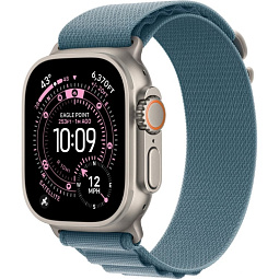 Apple Watch Ultra 3 GPS + Cellular 49mm Natural Titanium Case with Light Blue Alpine Loop S, MEWK4LW/A - фото 1