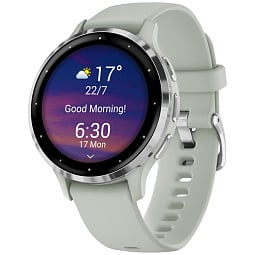 Умные часы Garmin VENU 3S, серо-зеленый с серебристым безелем (010-02785-01) - фото 1