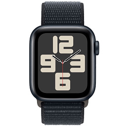 Apple Watch SE 2023 GPS 40mm Aluminum Case with Sport Loop, Midnight (Тёмная ночь), MRE03 - фото 2