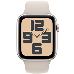 Apple Watch SE 2023 GPS 44mm Aluminium Case with Sport Band M/L, Starlight (Сияющая звезда), MRE53 - фото 2