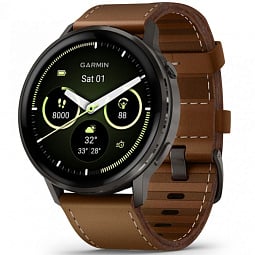 Умные часы Garmin Venu 4 45mm Slate with Black Silicone Band and Brown Leather Band (010-03014-03) - фото 1