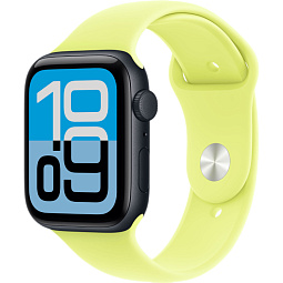 Apple Watch SE 3 2025 44mm Aluminium Case with Sport Band, Midnight/Neon Yellow - фото 1