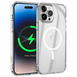 Чехол-накладка Hoco для iPhone 14 Pro 6.1 силиконовая прозрачная с MagSafe - фото 7