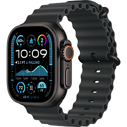 Apple Watch Ultra 2 (2024) 49mm Black Titanium Case with Black Ocean Band, MX4P3LW/A - фото 1