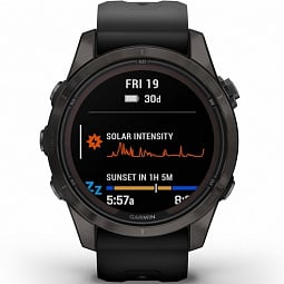 Умные часы Garmin FENIX 7S PRO Sapphire Solar, титановый угольно-серый DLC с силиконовым ремешком (010-02776-11) - фото 3