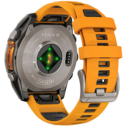 Умные часы Garmin FENIX 8 47mm Amoled Sapphire Titanium Spark Orange (010-02904-11) - фото 6
