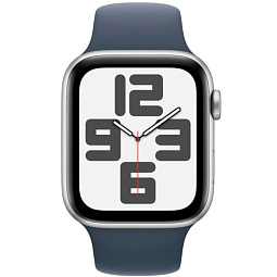 Apple Watch SE 2023 GPS 40mm Aluminum Case with Sport Band M/L, Silver/Storm Blue (Серебристый/синий), MRE23 - фото 2