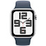 Apple Watch SE 2023 GPS 40mm Aluminum Case with Sport Band M/L, Silver/Storm Blue (Серебристый/синий), MRE23 - фото 8