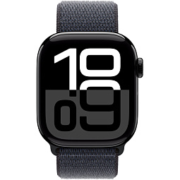 Apple Watch Series 10 46mm GPS Aluminum Case with Sport Loop, Jet Black/Ink (MWWR3LW/A) - фото 2