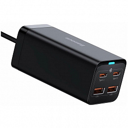 Сетевое зарядное устройство Baseus GaN3 Pro Desktop Fast Charger, 2C+2USB, 100W EU + Cable Type-C to Type-C 100W 1м, Черный, (CCGP000101) - фото 3