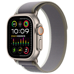 Apple Watch Ultra 2 GPS + Cellular 49mm Trail Loop M/L, Green/Gray (MRF43LW/A) - фото 1