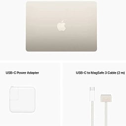 13.6" Ноутбук Apple MacBook Air 13 Apple M2 2024 2560x1664, RAM 16 ГБ, SSD 256 ГБ, 8C CPU/8C GPU, macOS, Starlight (MC7W4) - фото 10