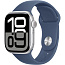 Apple Watch Series 10 46mm GPS Aluminum Case with Sport Band M/L, Silver/Denim (MWWM3) - фото 4