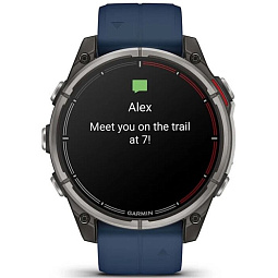 Умные часы Garmin Quatix 8 47mm AMOLED Sapphire, титановые с синим ремешком, (010-02904-51) - фото 8