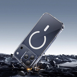 Чехол-накладка Hoco для iPhone 17 Pro 6.3 силиконовая прозрачная с MagSafe - фото 4