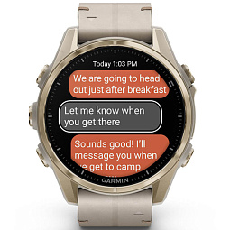 Умные часы Garmin FENIX 8 43mm Amoled Sapphire Soft Gold with Fog Gray Leather Band (010-02903-40) - фото 9