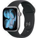 Фото - Apple Watch Series 11 42mm GPS Aluminum Case with Sport Band S/M, Space Grey/Black, MEQW4
