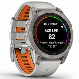 Умные часы Garmin FENIX 7 PRO Sapphire Solar, титановый серый с серо-оранжевым ремешком (010-02777-21) - фото 5