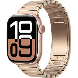 Apple Watch Series 10 42mm GPS Aluminum Case with Link Bracelet, Rose Gold/Gold - фото 1