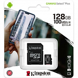 Карта памяти Kingstone microSD Class 10 128GB 100Mb/s - фото 2