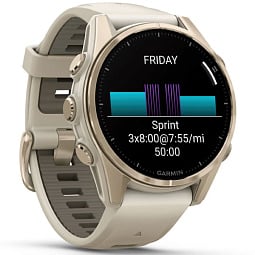 Умные часы Garmin FENIX 8 43mm Amoled Sapphire Soft Gold with Fog Gray/Dark Sandstone Silicone Band (010-02903-18) - фото 3