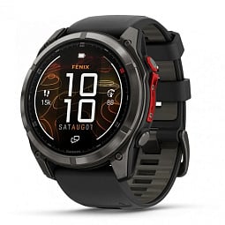 Умные часы Garmin Fenix 8 Pro 51mm MicroLED Sapphire Carbon Gray DLC with Black/Pebble Gray Silicone Band (010-03380-01) - фото 1