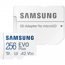 Карта памяти microSDXC Samsung EVO Plus 256 ГБ (A2 V30 4K) - фото 1