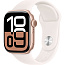 Apple Watch Series 10 46mm GPS Aluminum Case with Sport Band S/M, Rose Gold/Light Blush (MWX23LW/A) - фото 4