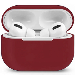Чехол силиконовый для AirPods Pro 2 темно-красный - фото 1