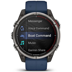 Умные часы Garmin Quatix 8 47mm AMOLED Sapphire, титановые с синим ремешком, (010-02904-51) - фото 5