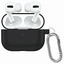 Фото Чехол силиконовый для AirPods Pro 3 черный с карабином