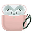 Фото Чехол для AirPods 4 силиконовый песочно-розовый с карабином