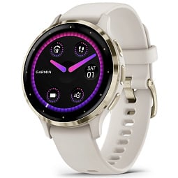 Умные часы Garmin VENU 3S, слоновая кость с золотистым безелем (010-02785-04) - фото 1