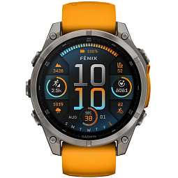 Умные часы Garmin FENIX 8 47mm Amoled Sapphire Titanium Spark Orange (010-02904-11) - фото 2