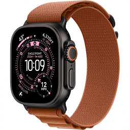 Apple Watch Ultra 3 (2025) 49mm Black Titanium Case with Terra Cotta Alpine Loop - фото 1