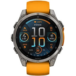 Умные часы Garmin Fenix 8 47 мм AMOLED Sapphire Titanium with Spark Orange/Graphite Silicone Band (010-02904-10) - фото 2