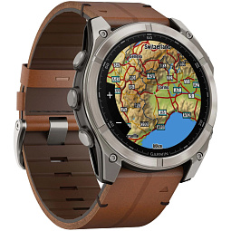 Умные часы Garmin FENIX 8 51mm Amoled Sapphire Titanium Graphite with Chestnut Leather Band (010-02905-40) - фото 15