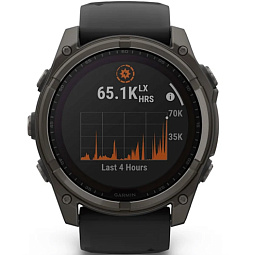 Умные часы Garmin FENIX 8 51mm Solar Sapphire Carbon Gray DLC Titanium with Black Silicone (010-02907-70) - фото 2