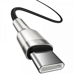 Кабель Baseus Cafule CATJK-C01, Type-C - Type-C, 5 А, 100 Вт, 1 м, черный - фото 2