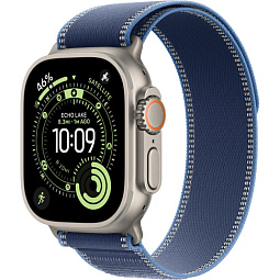 Apple Watch Ultra 3 (2025) 49mm Natural Titanium Case with Blue/Bright Blue Trail Loop S, MEWR4 - фото 1
