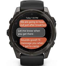 Умные часы Garmin FENIX 8 47mm Amoled Sapphire Carbon Gray DLC Titanium with Black/Pebble Gray Silicone Band (010-02904-29) - фото 4