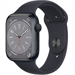 Apple Watch Series 8 GPS 45mm Aluminum Case with Sport Band (Тёмная ночь) MNP13 - фото 1