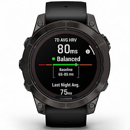 Умные часы Garmin FENIX 7 PRO Sapphire Solar, титановый с черным ремешком (010-02777-11/10) - фото 3