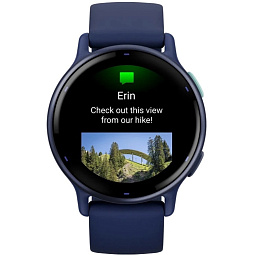 Умные часы Garmin VIVOACTIVE 5, синие с металлически-синим безелем и силиконовым ремешком (010-02862-12) - фото 3