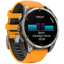 Умные часы Garmin FENIX 8 47mm Amoled Sapphire Titanium Spark Orange (010-02904-11) - фото 3